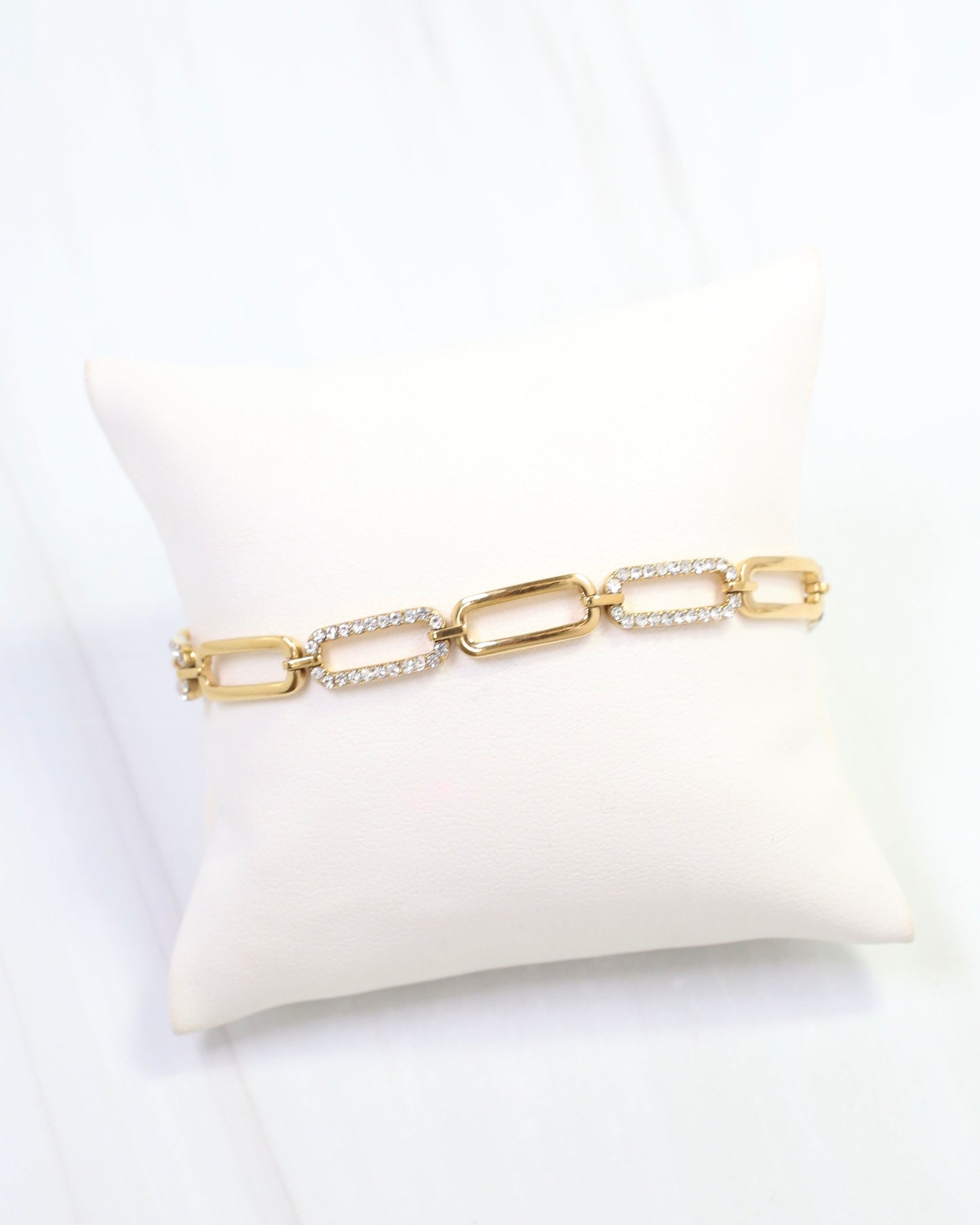 Danica CZ Pave Link Bracelet WP Gold