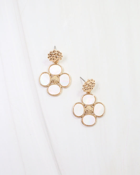 Cicero Flower Dangle Earring Mother Of Pearl