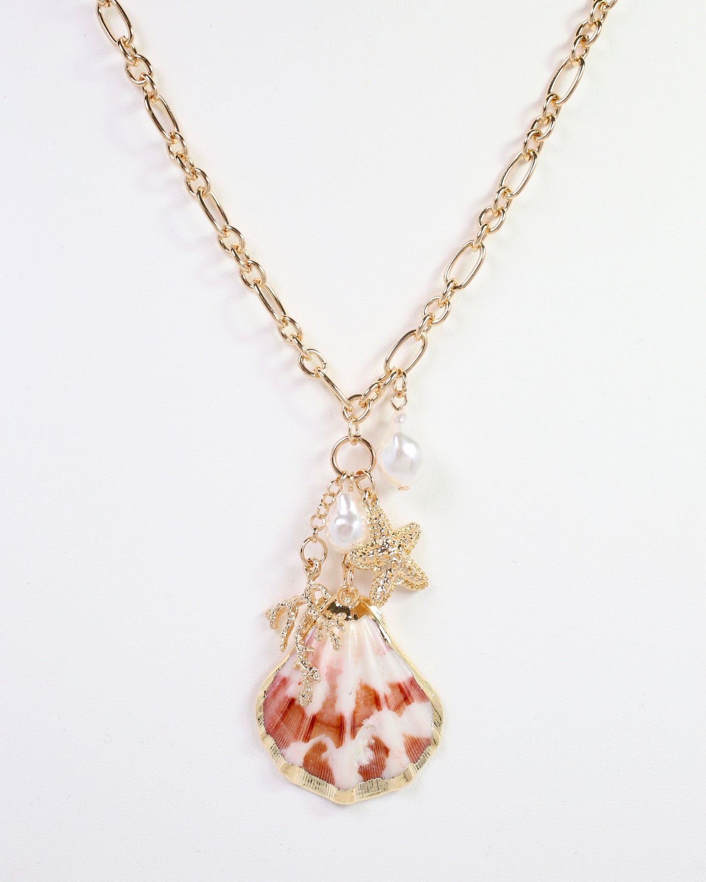 Caye Remy Sea Charm Cluster Necklace Gold