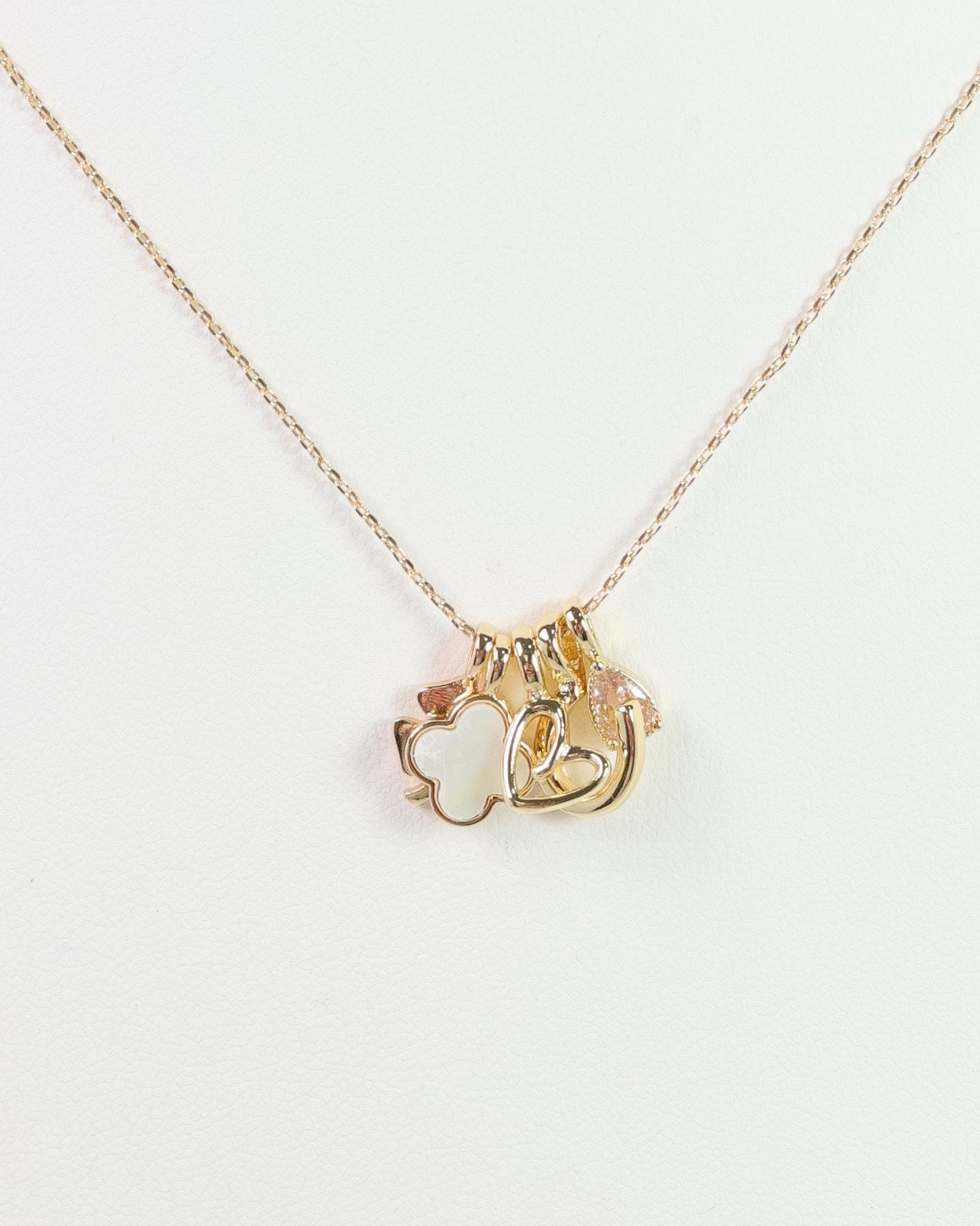 All the Luck Charm Necklace Set Gold
