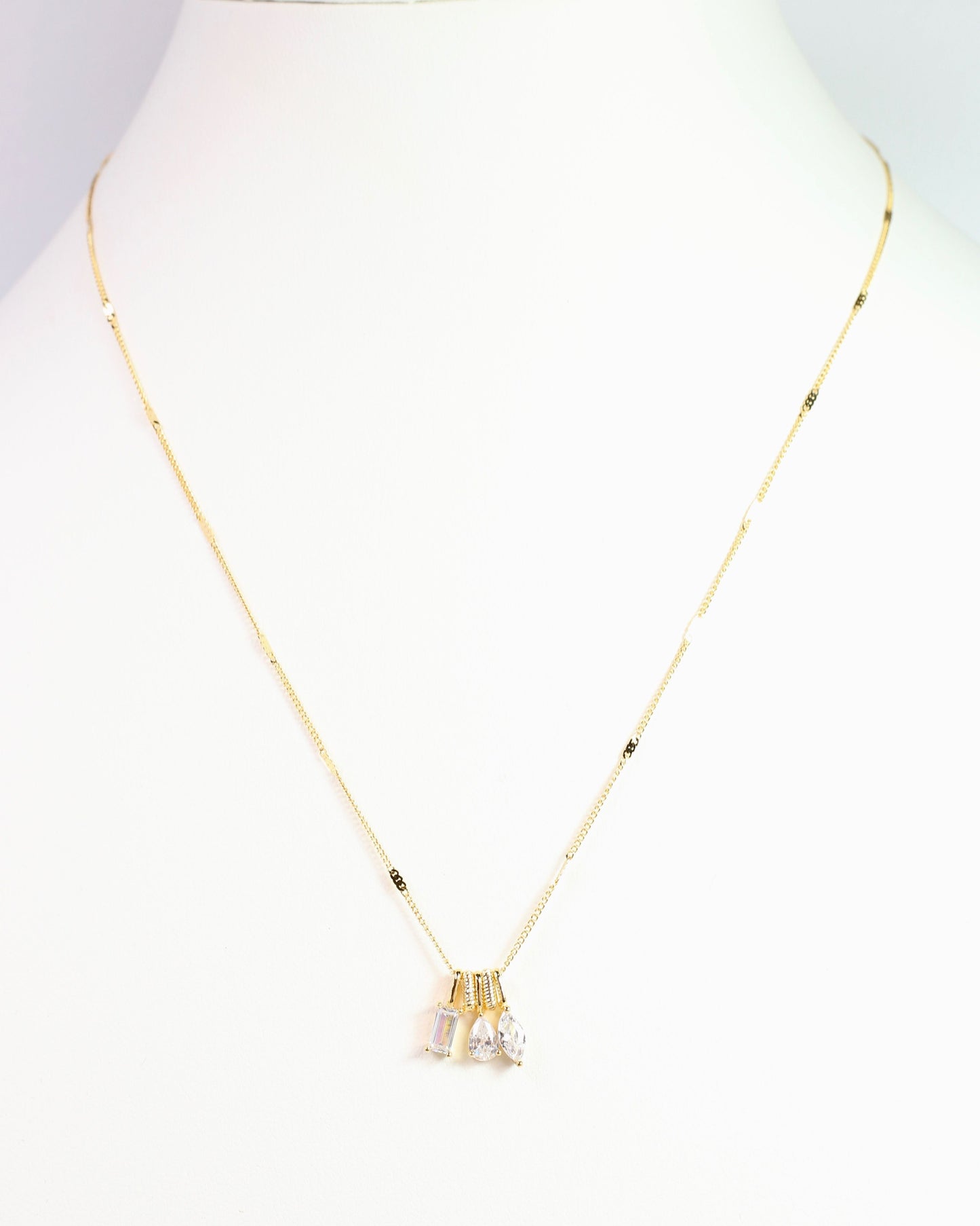 Kingston Crystal Charm Necklace Gold