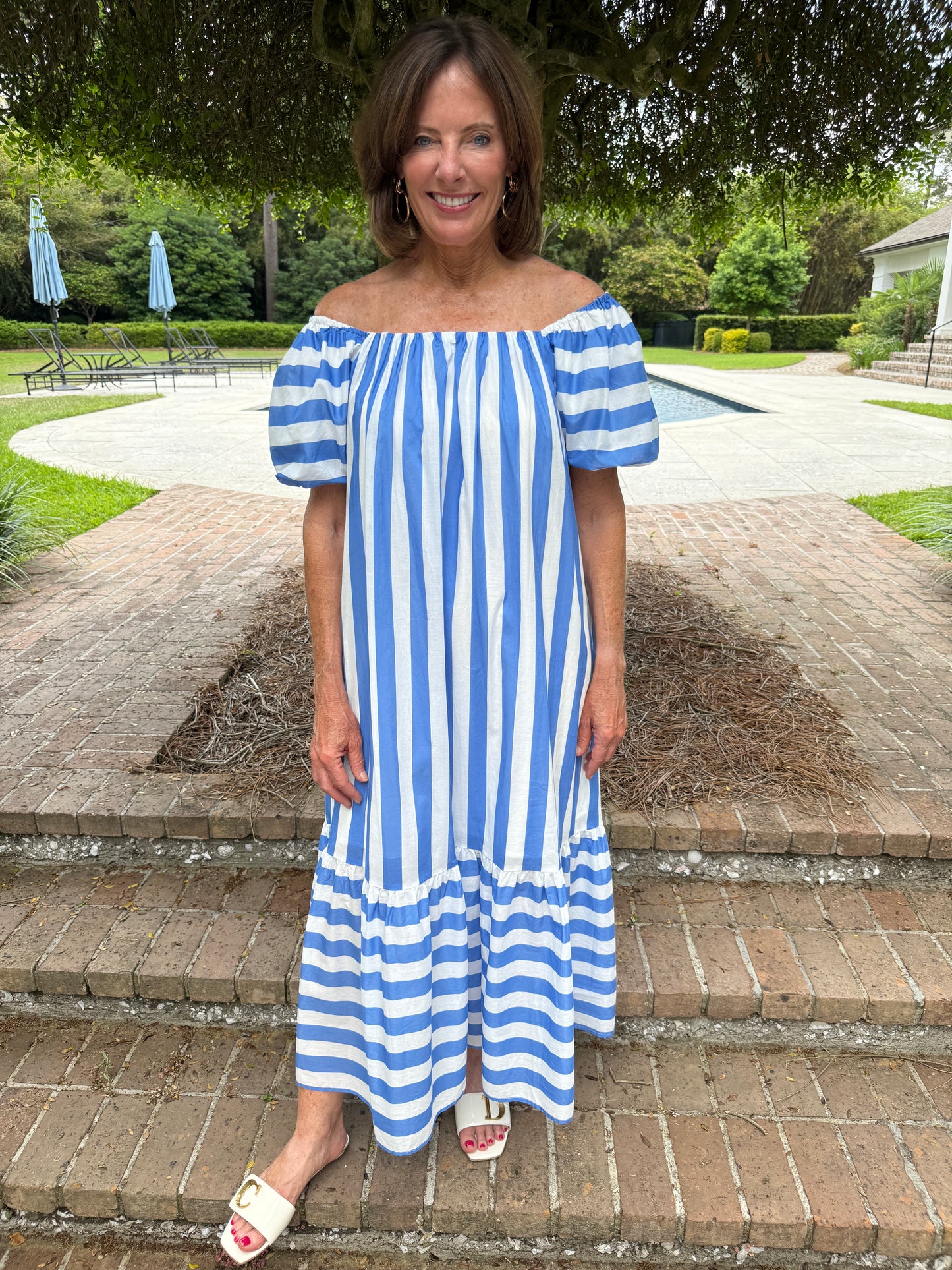Scarlett Blue Stripe Maxi Dress