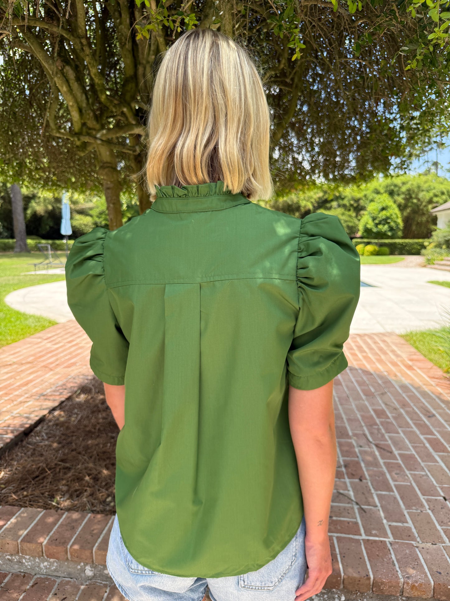 Cannon Buttoned Top- Green