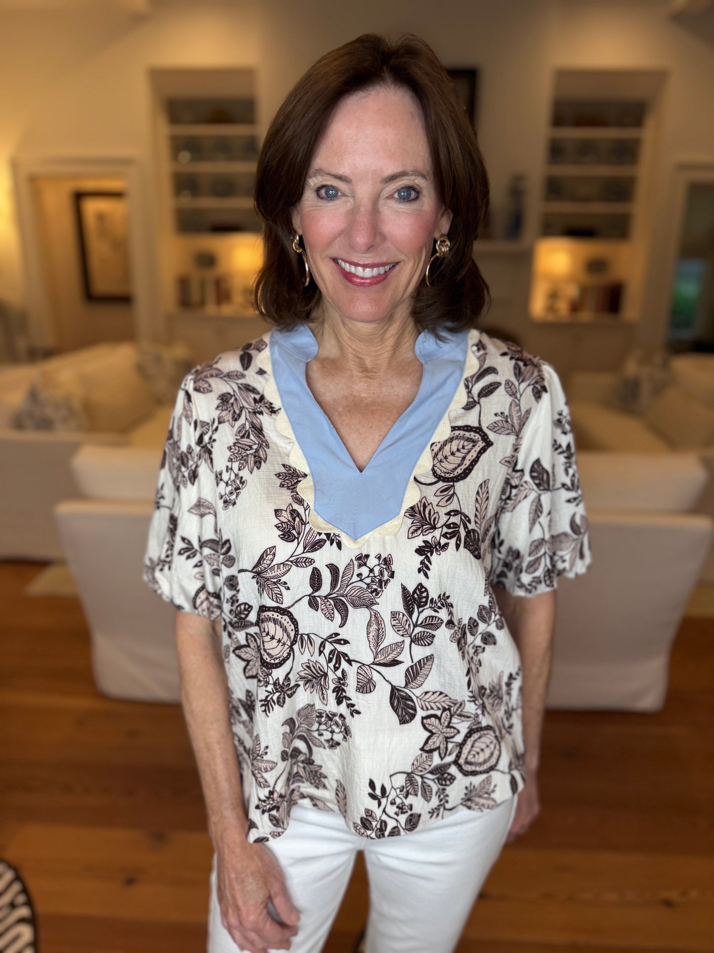 Get My Way Cream Floral Blouse
