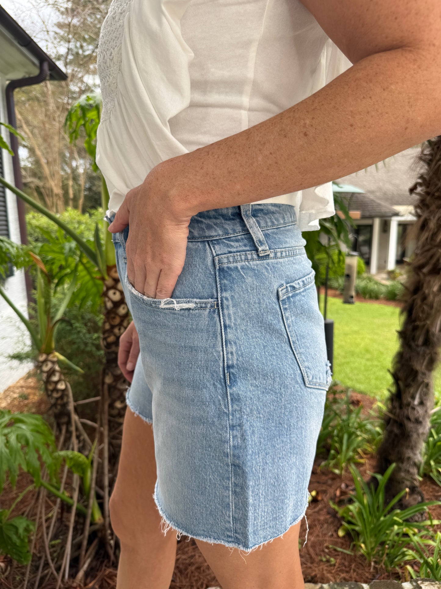 Jayde Denim High Rise Boyfriend Shorts
