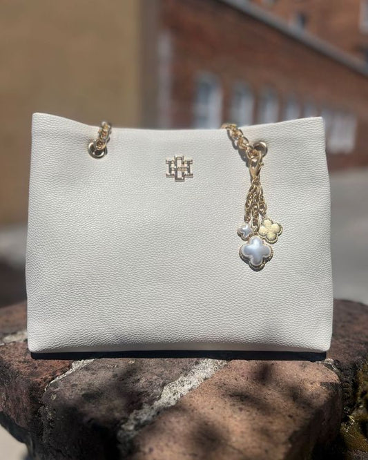 Jasmine Clover Bag Charm Worn Gold