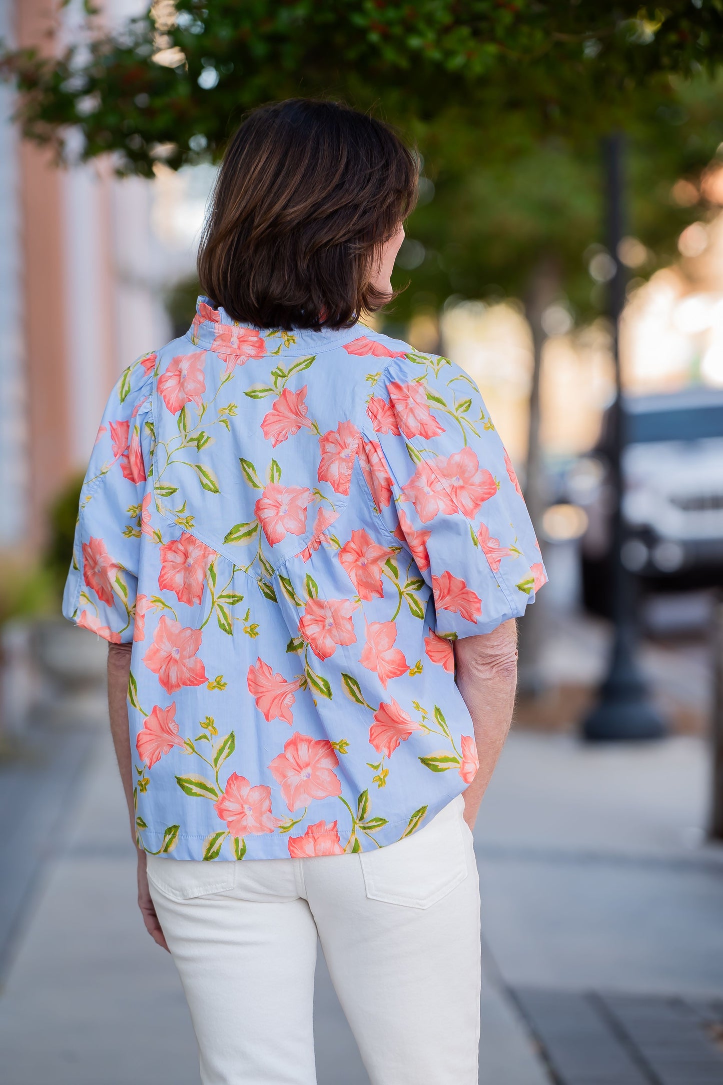Zora Floral Print Bubble Sleeve Top