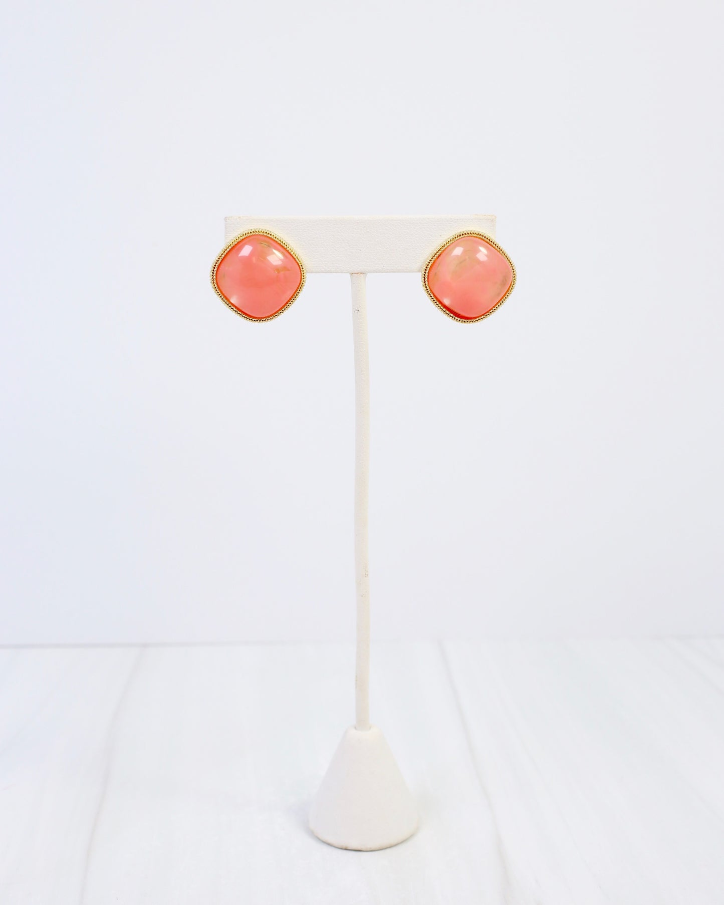 Marnie Gold Lined Post Earring Pink