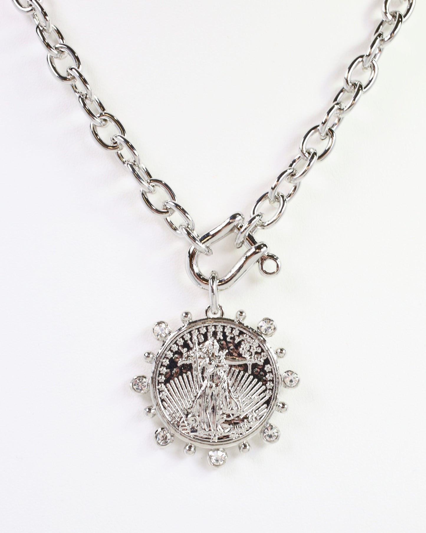Armidale Horsebit Coin Necklace Silver