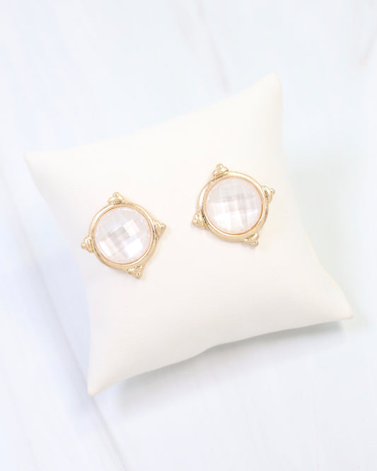 Rochester Facited Stud Earring Gold