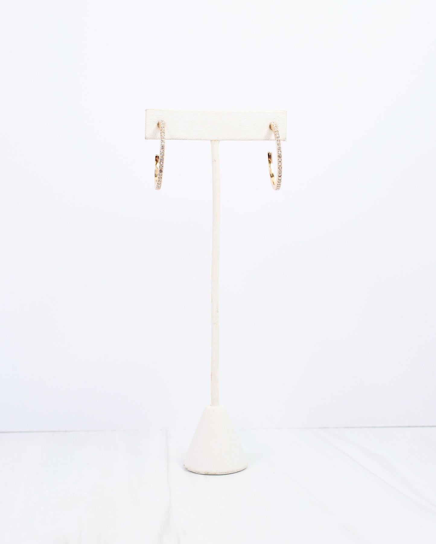 Maggie CZ Lined Hoop Earring Gold