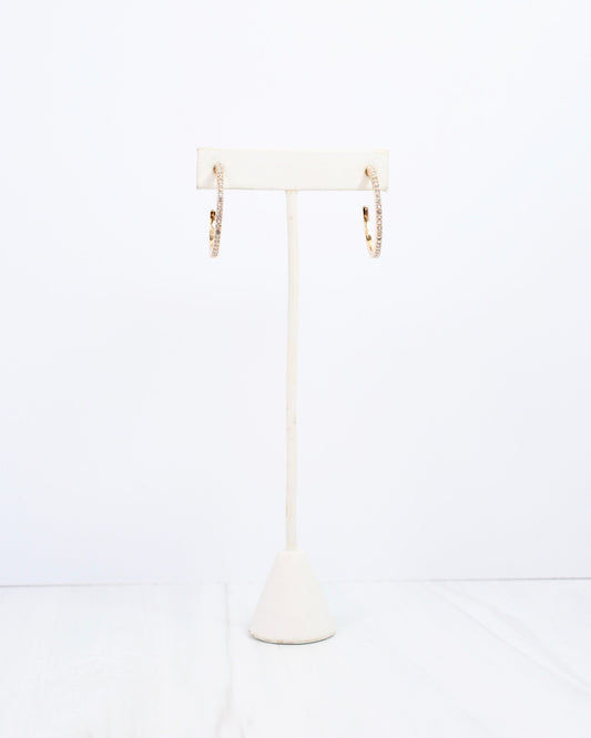 Maggie CZ Lined Hoop Earring Gold