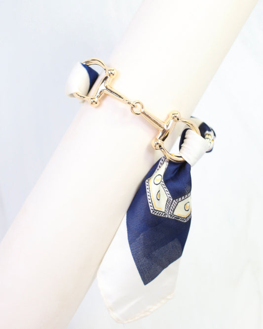 Lana Horsebit Scarf Bracelet Navy