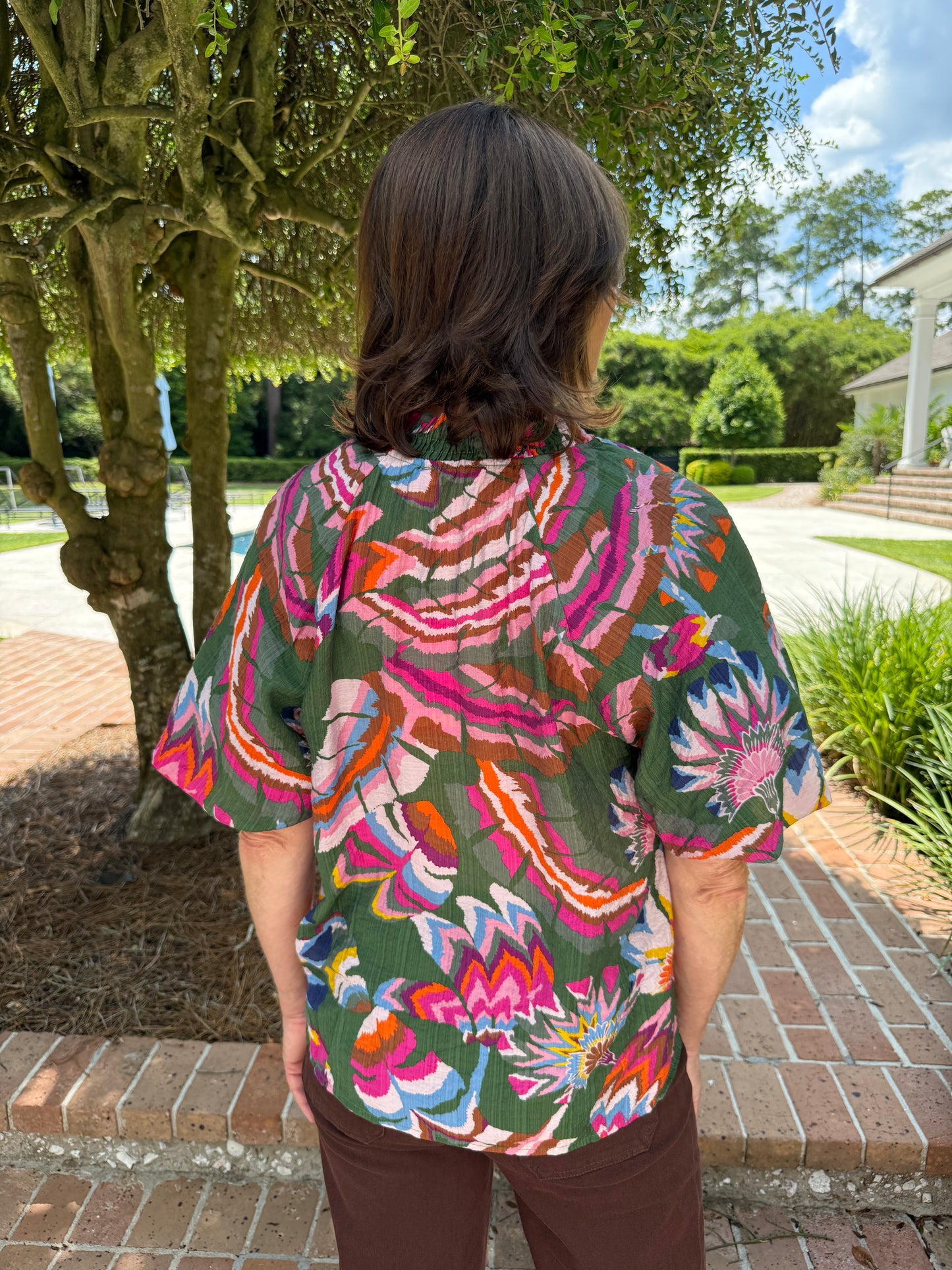 Dayana Green Puff Sleeve Top