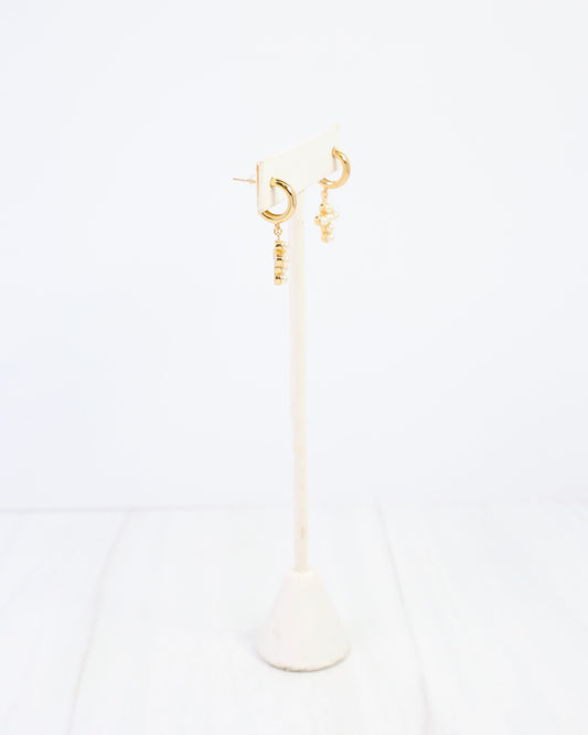 Starkville Cross Huggie Earring Gold