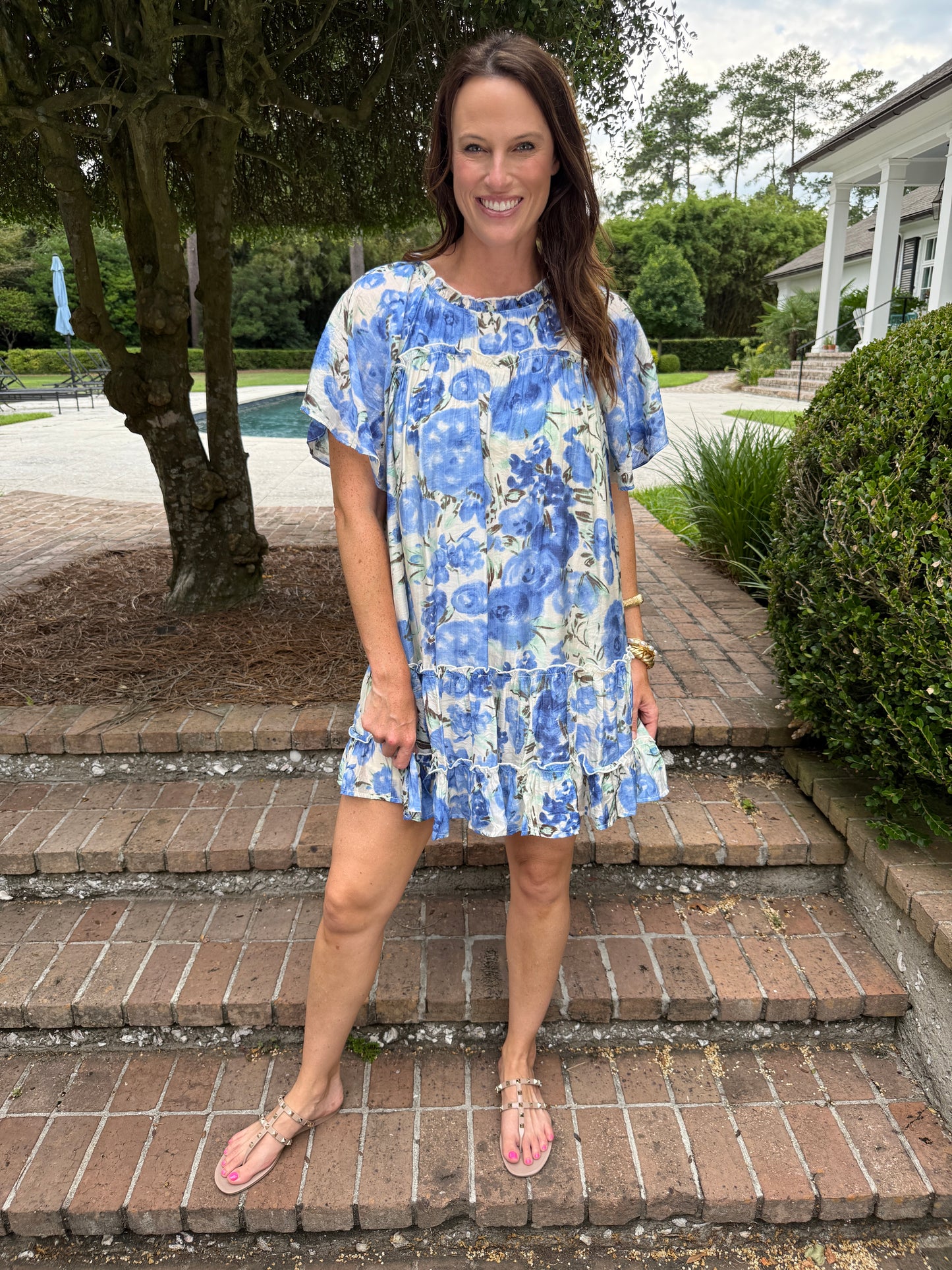 Hyacinth Blue Floral Dress