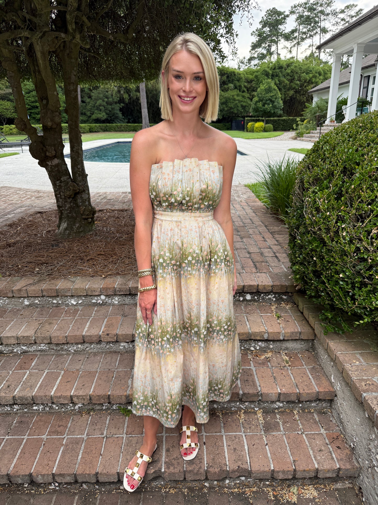 Ansley Floral Strapless Dress