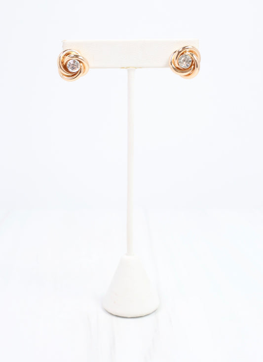 Stephanie CZ Stud Earring Gold