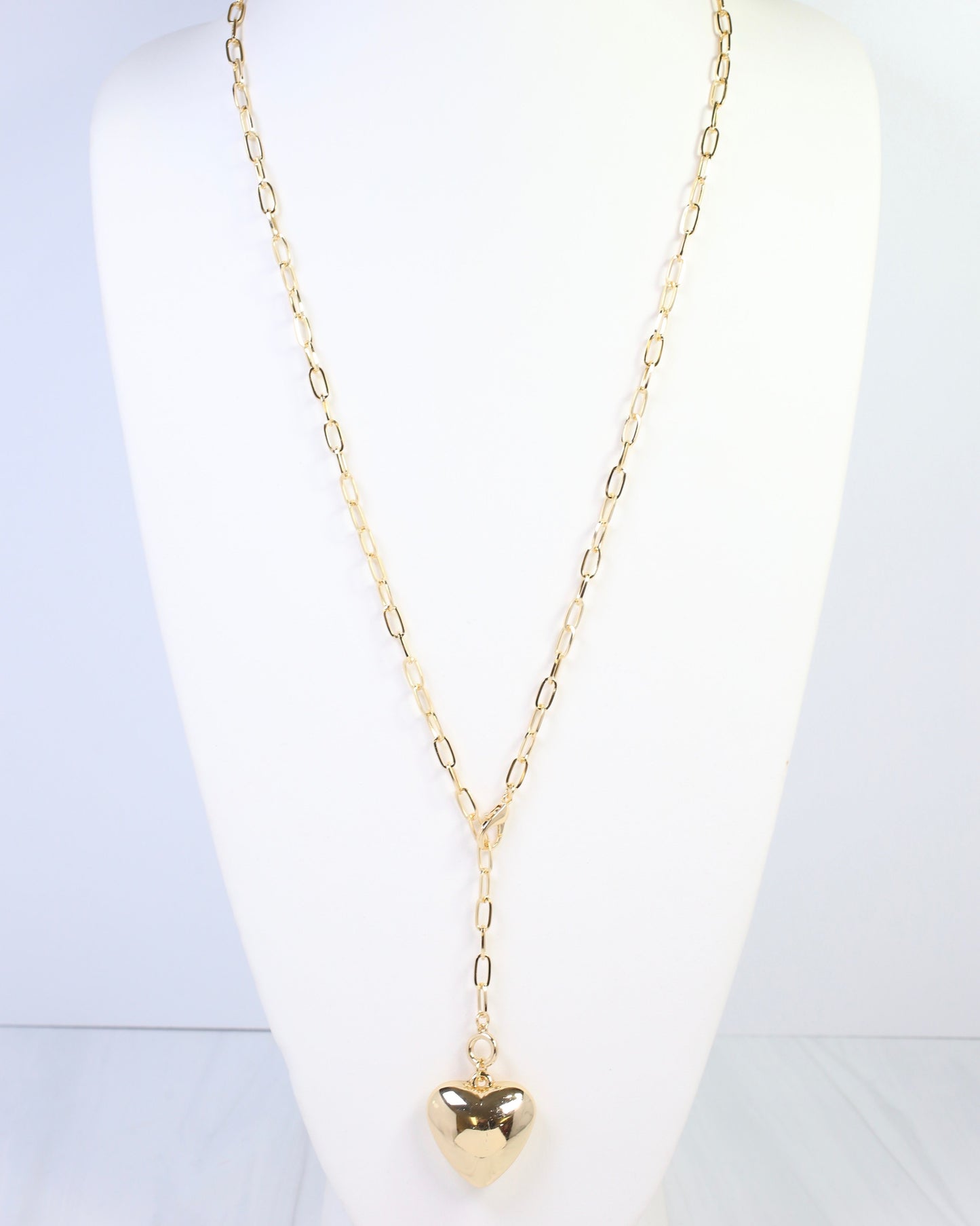 Newburgh Puffy Heart Link Necklace Gold