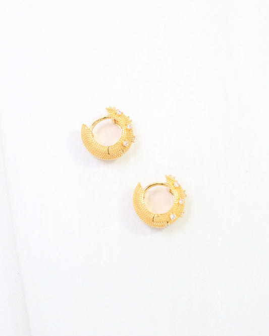 Essex Bold CZ Huggie Earring WR Gold