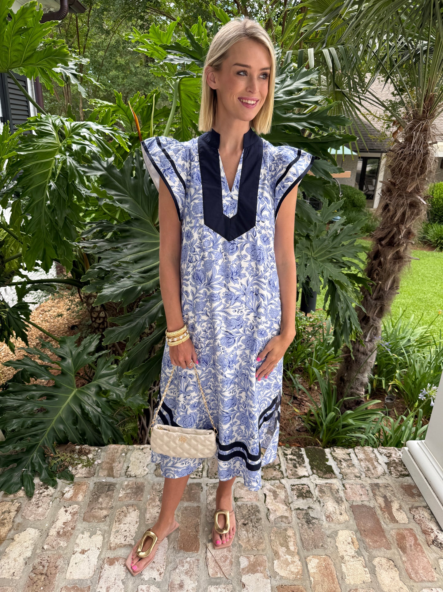 Charleston Floral Maxi- Blue