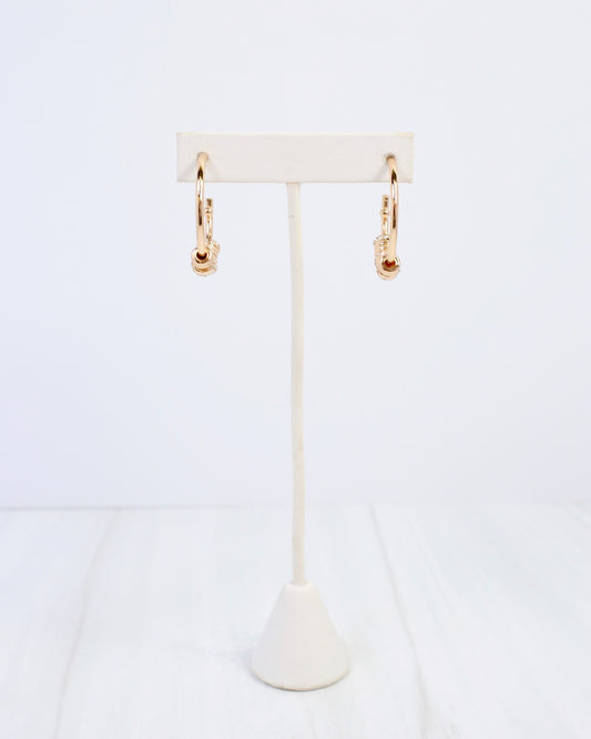 Dearborn Embellished Hoop Earring Gold