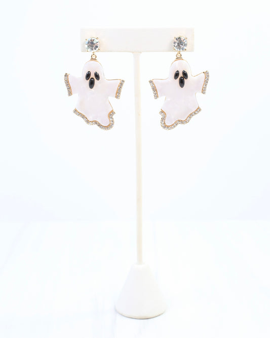 Ghastly Ghost Earring White