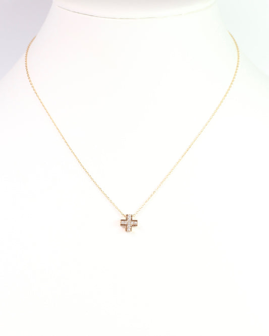 Aria Cross Necklace Gold