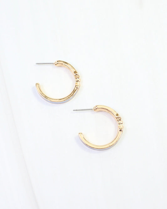 Kaylen Horsebit Hoop Earring Blue