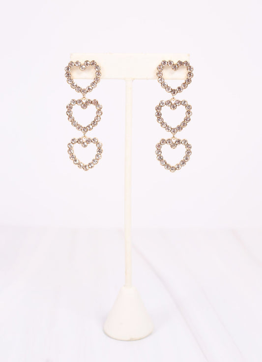 Forever Yours CZ Heart Earring Clear