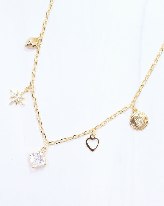 Helen Charm Necklace Gold