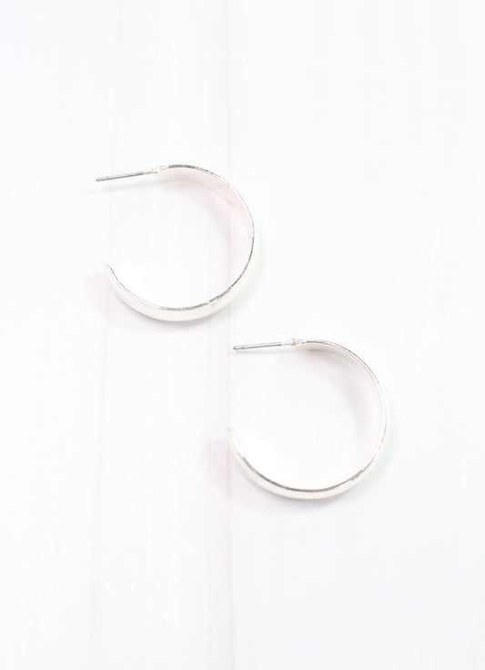 Grimm Hoop Earring Shiny Silver