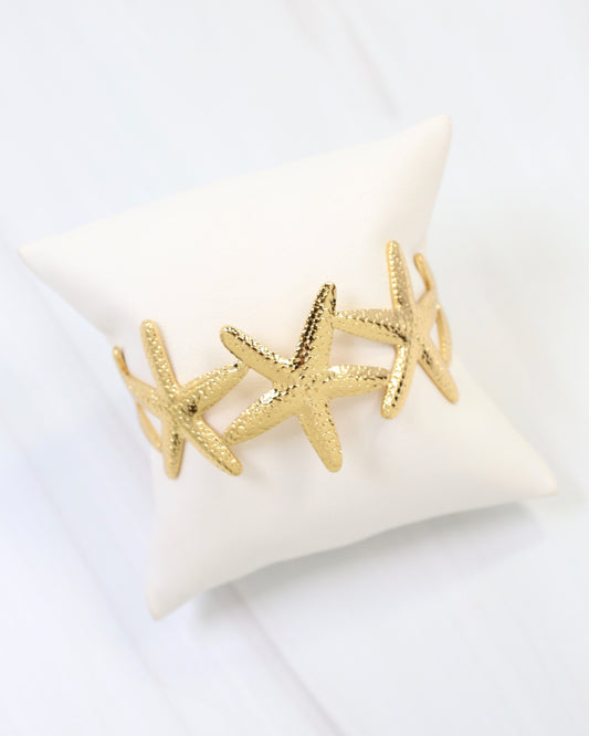 Meridian Starfish Cuff Bracelet Gold