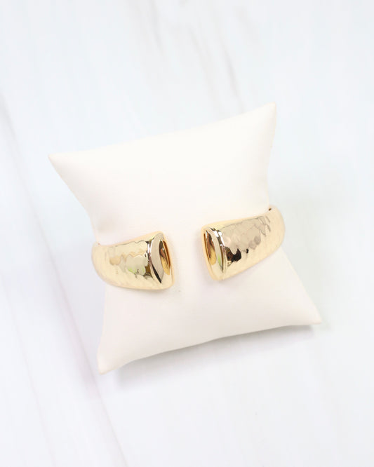 Corning Hammered Open Cuff Bracelet Gold