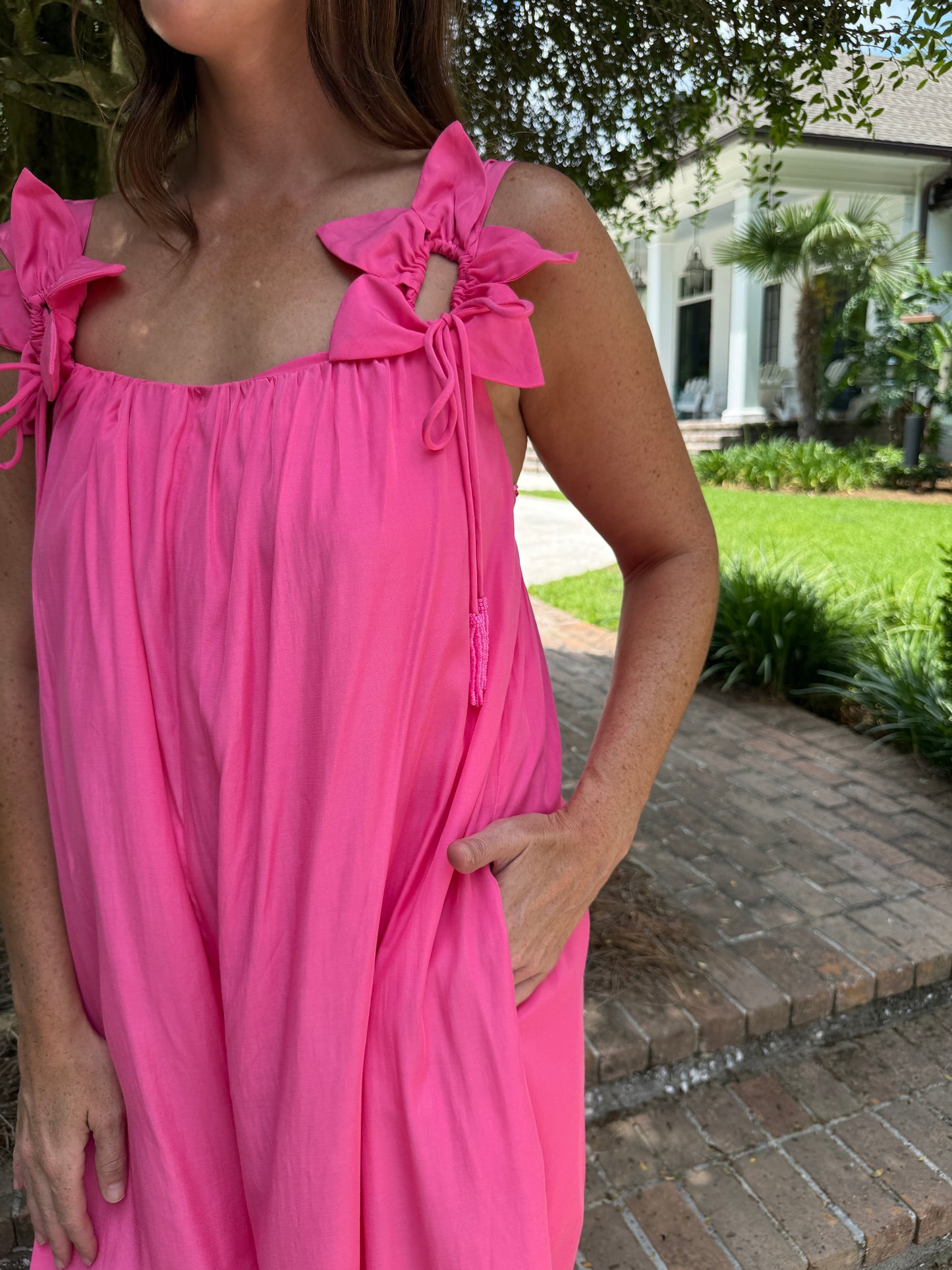 Vivian Pink Wide Leg Jumpsuit