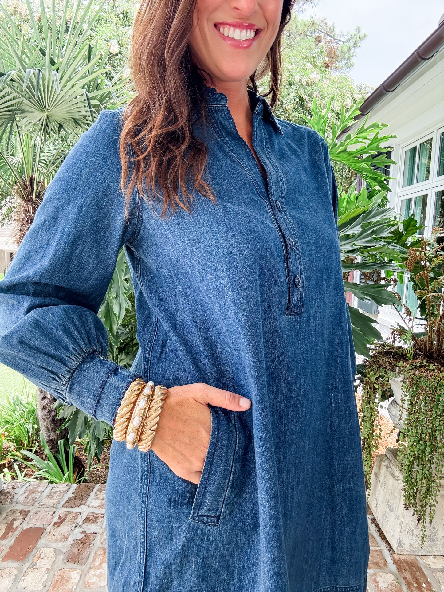 Mindy Denim Dress with Pockets