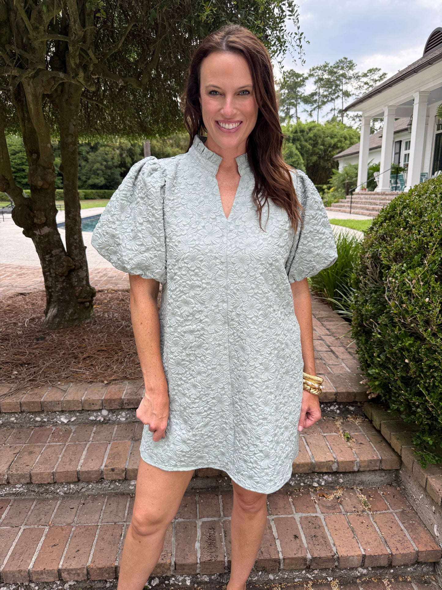 Geneva Sage Textured Dress