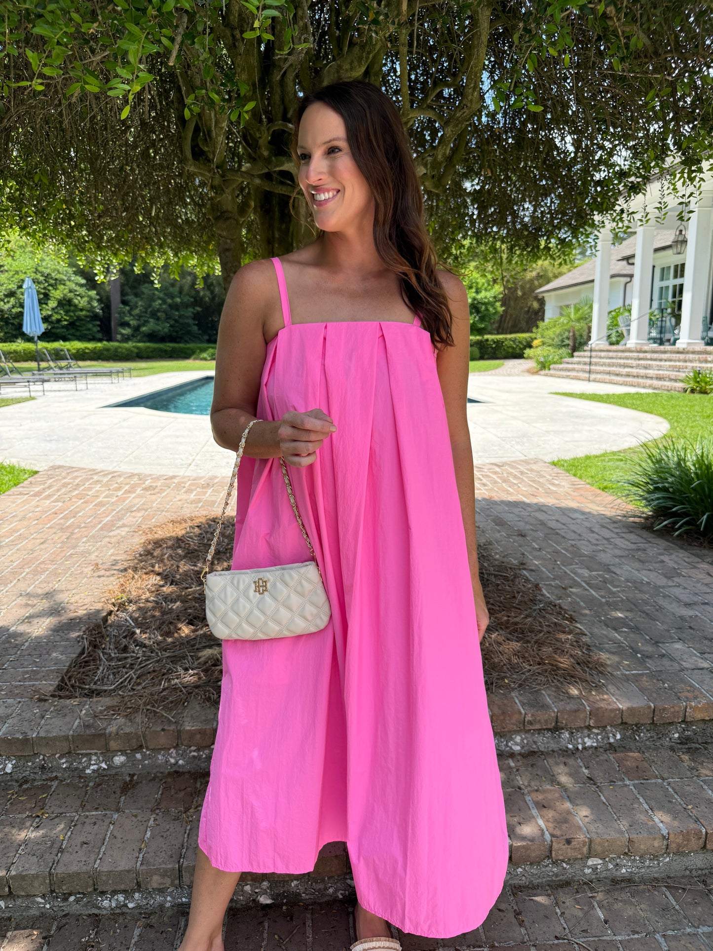 Love Is In The Air Hot Pink Midi Dress