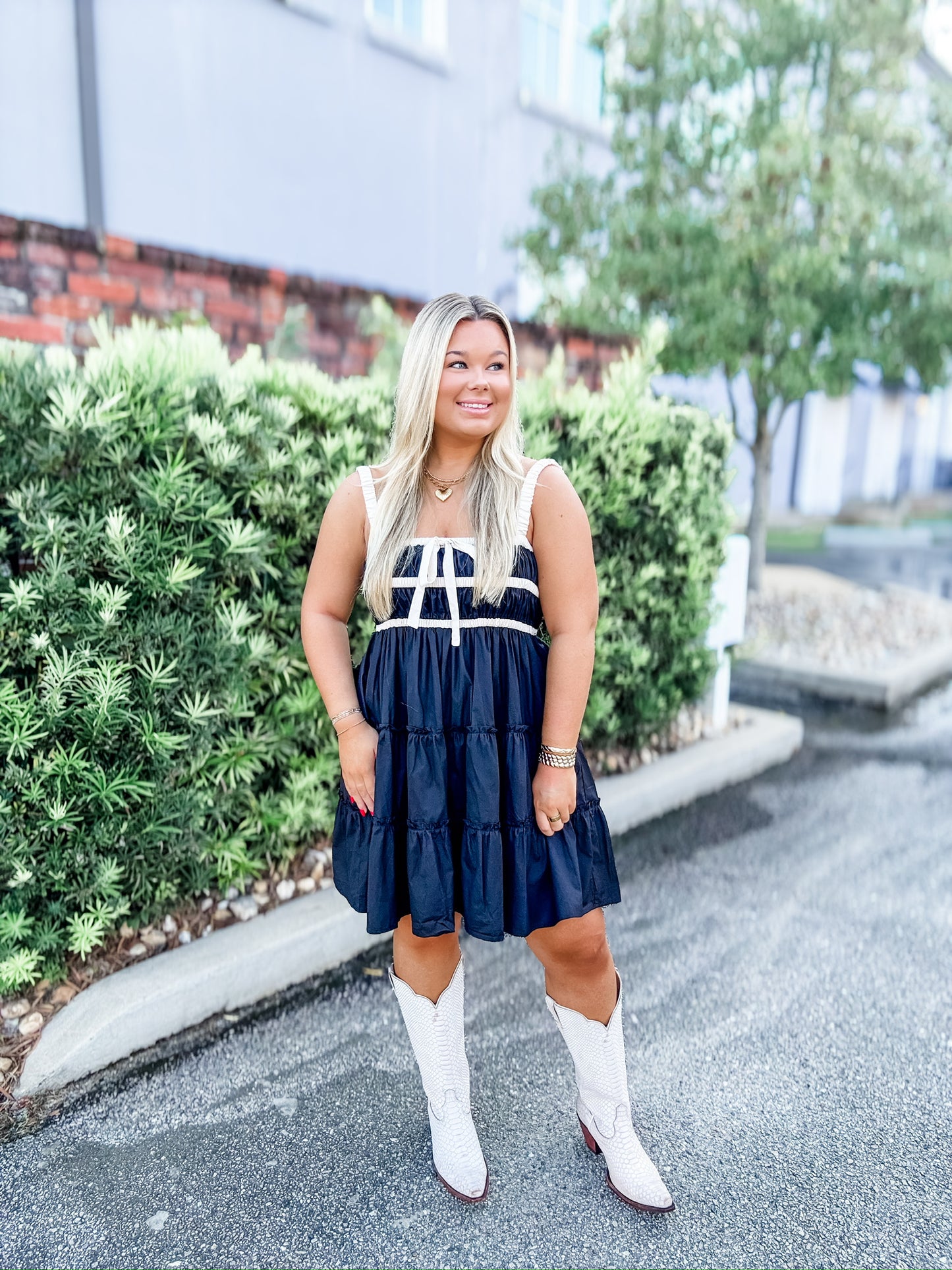 Raquelle Smocked Top Dress in Black