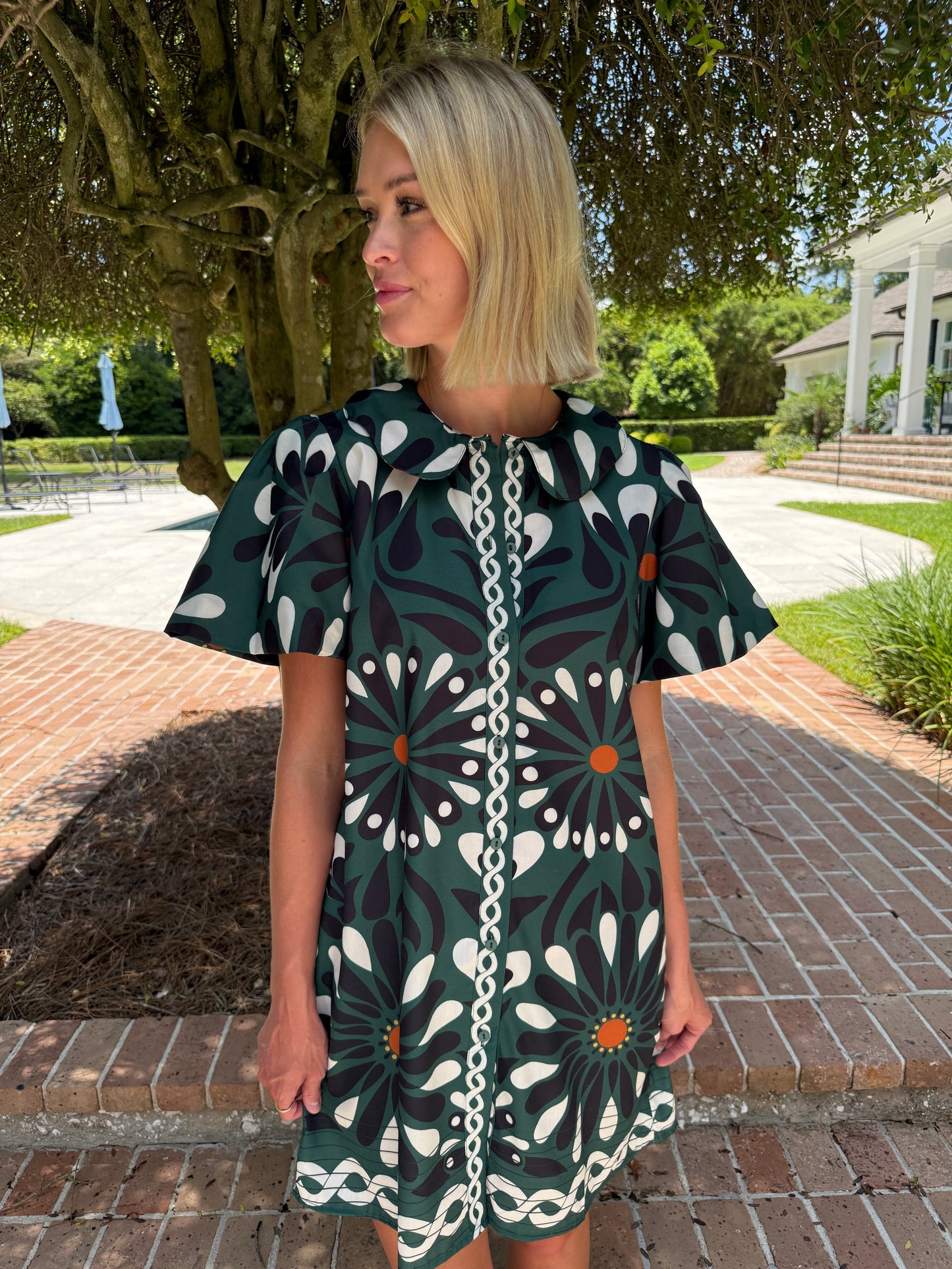Franz Floral Print Ruffle Sleeve Dress