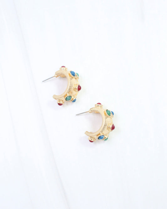 Miriam Textured Hoop Earring Multi
