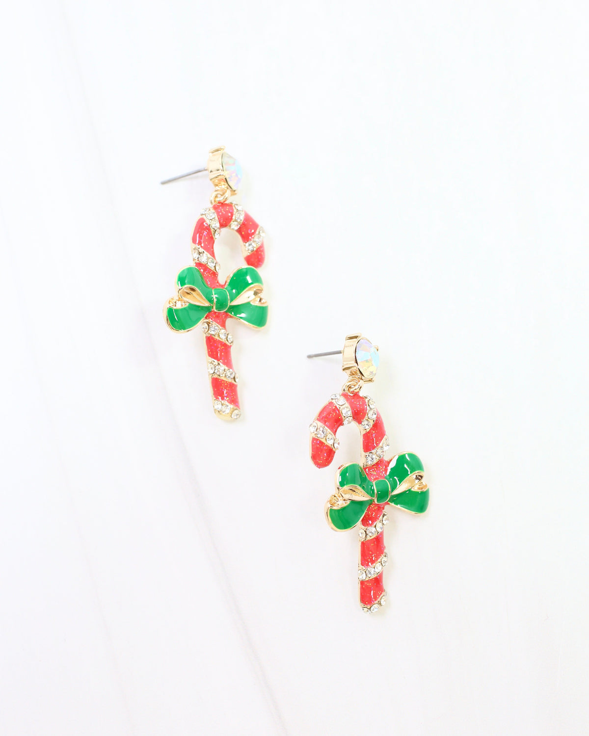 Candy Cane Drop Earring Red