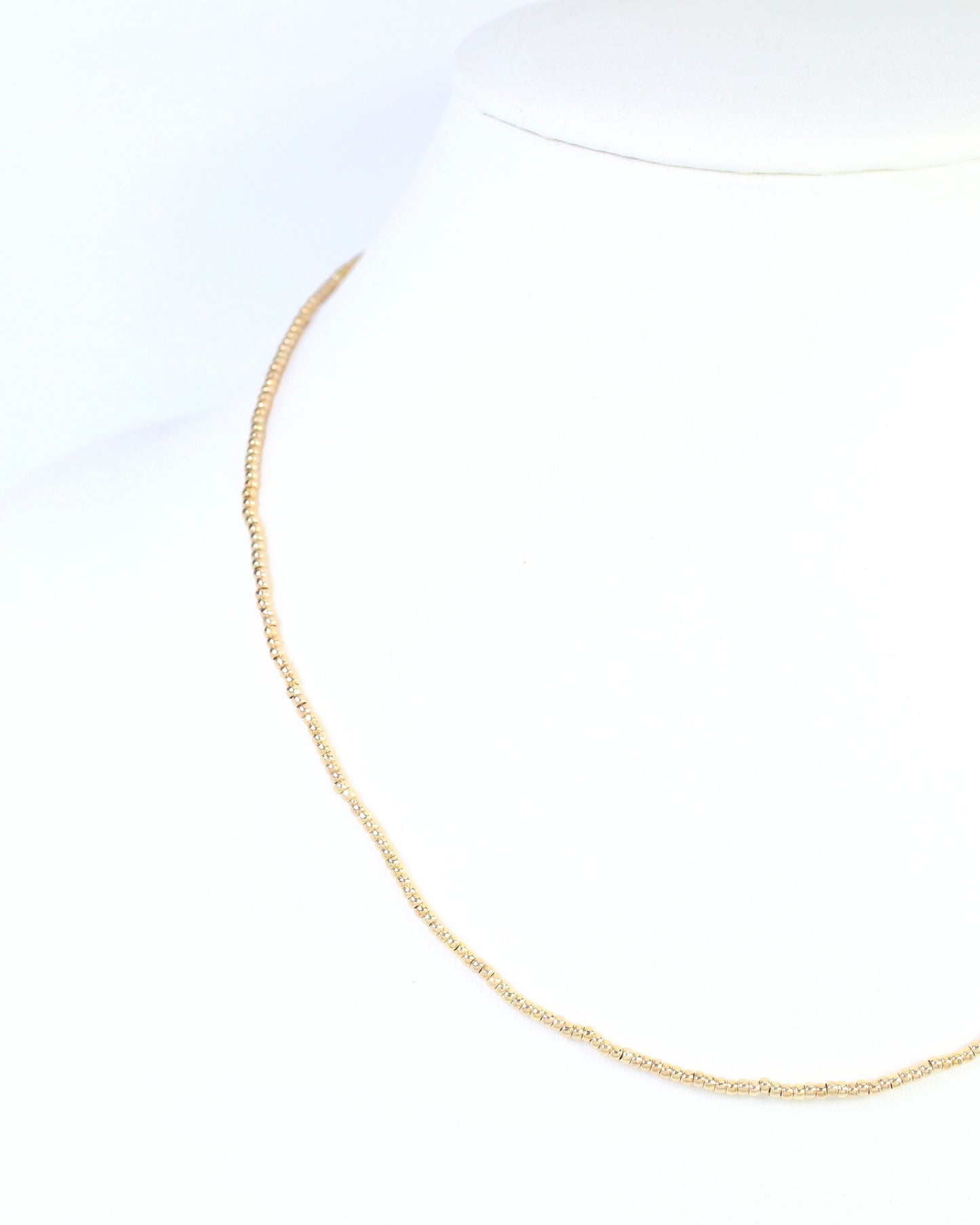 Mattie Dainty Beaded Necklace Gold
