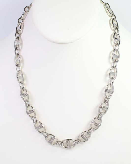Norwich Pave Chain Necklace Silver