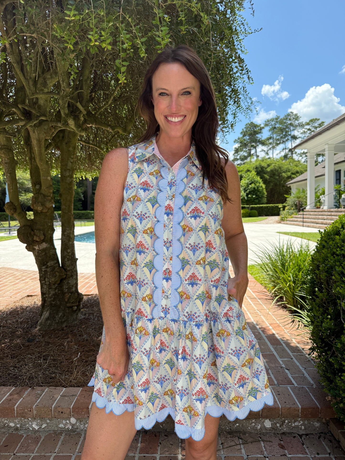 Flower Show Sleeveless Dress