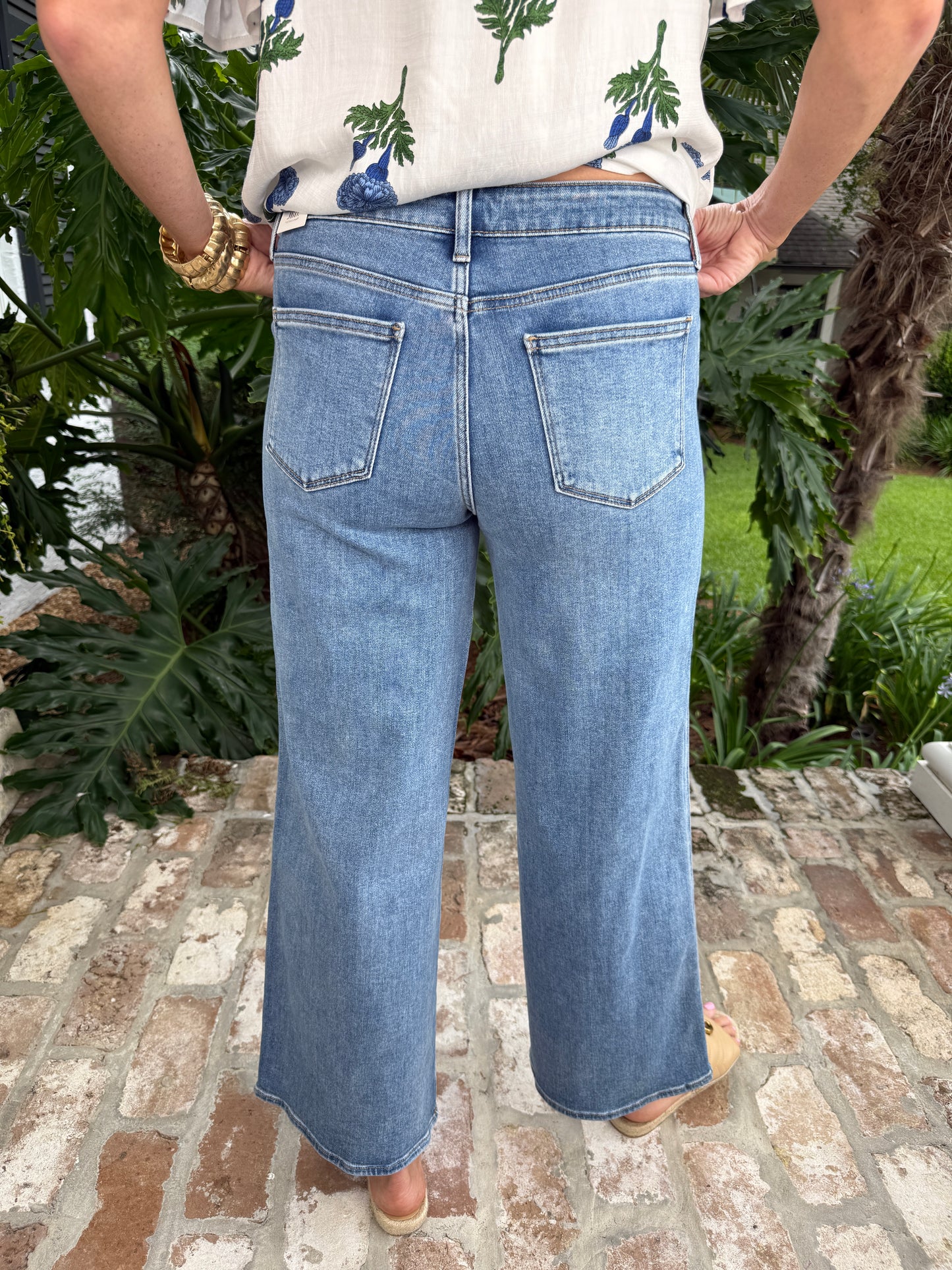 Just Black Seamed Wide Leg- Medium Denim