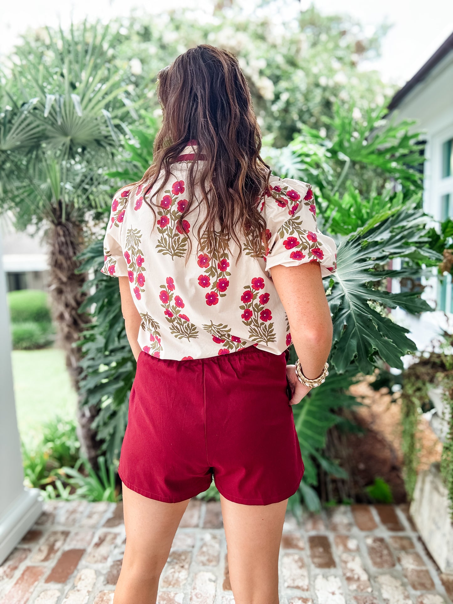 Roll On By Braided Waist Off Garnet Skort