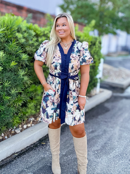 Holloway Navy Floral Dress