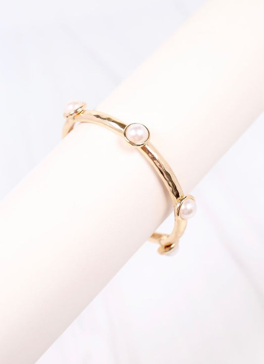 Mona Pearl Stretch Bracelet Gold
