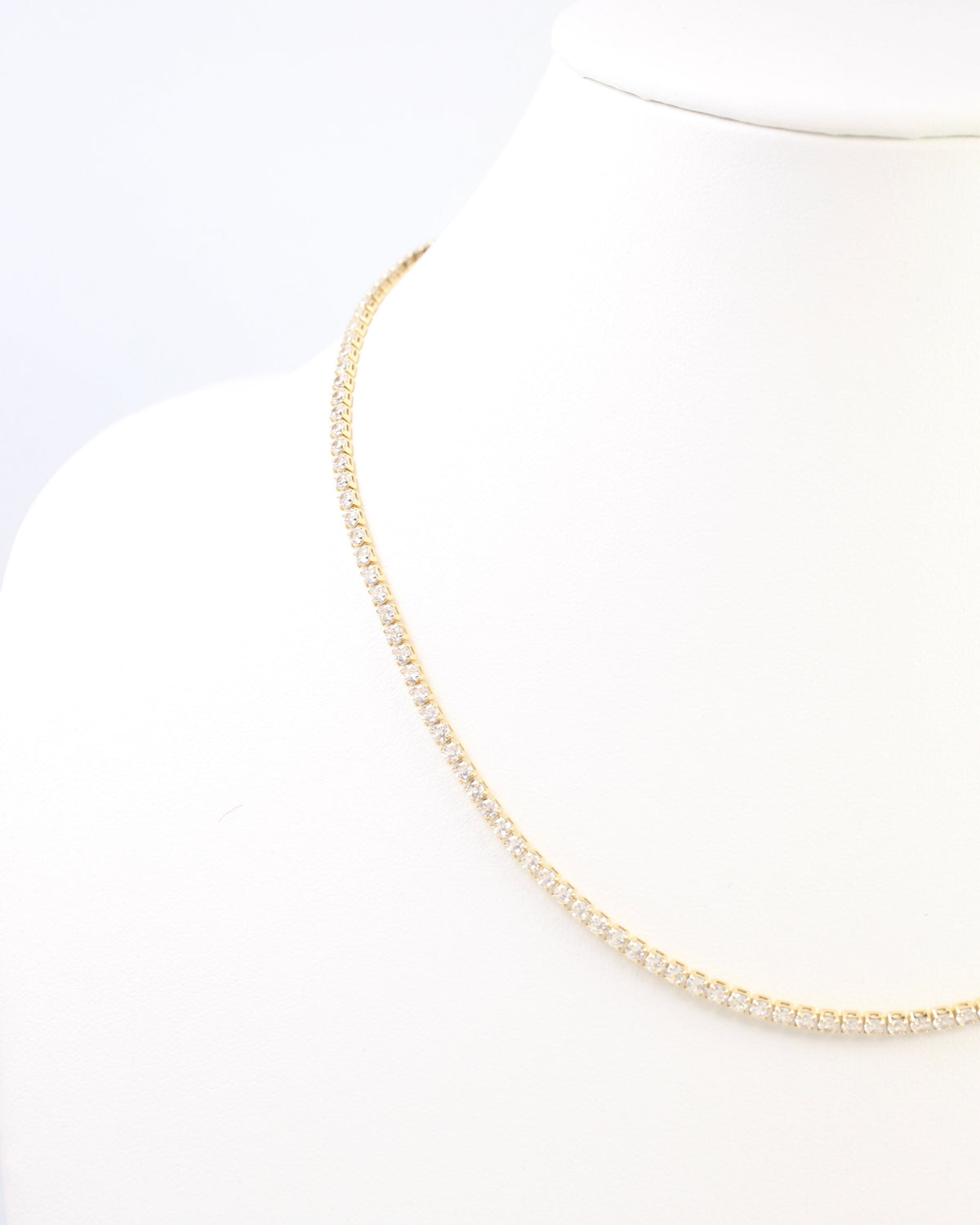 Luna Small CZ Tennis Necklace WR Gold